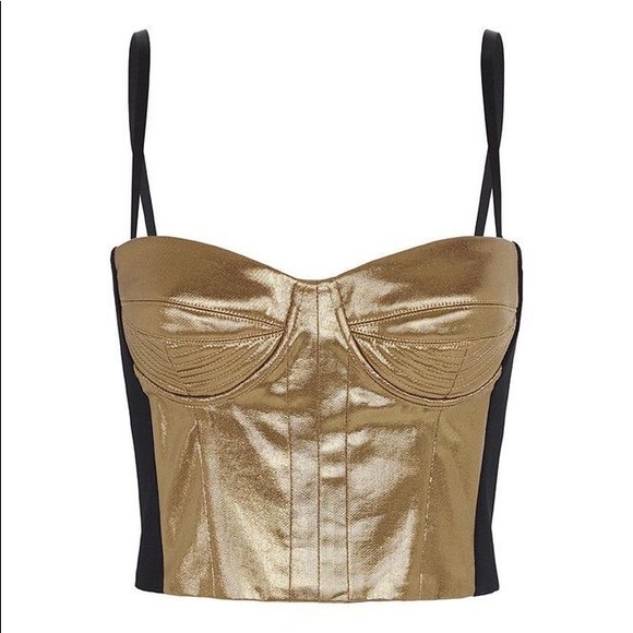 black and gold bustier top
